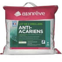 Lot de 2 Oreillers Triple Protection - 60 x 60 cm - Blanc - Blanreve