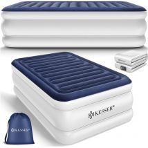 Kesser - Colchón inflable Cama de aire con bomba eléctrica integrada Colchón inflable elevado para huéspedes que pernoctan con bolsa de