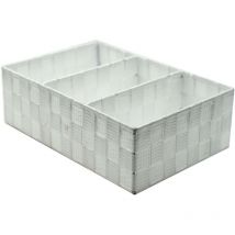 Weiße Polyesterschublade mit 3 Fächern cm31x21h10