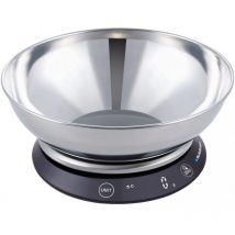 Blaupunkt - FKS602 escabeaux de cuisine Noir, Acier inoxydable Rond Balance de ménage électronique