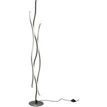 Blaze Lampadaire led Ondulé en Métal Aluminium et Noir avec Réglage d'Intensité et de Température de Couleur de la Lumière avec Interrupteur h. 138cm