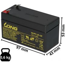 Kunglong - Bleiakku 12V 1,2Ah kompatibel Notstrom Sicherheit agm VdS