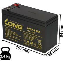 Kunglong - Bleiakku kompatibel Kinderfahrzeug 6058 12V 7,2 Ah F2 Accu