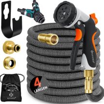 Tuyau d'arrosage Premium Tuyau d'eau flexible extensible Anthracite / 30 mètres - Kesser