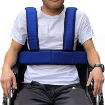 Bleu Ceinture de sécurité réglable pour fauteuil roulant ceinture de sécurité respiratoire ceinture de localisation thoracique ceinture de retenue