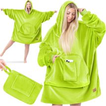 Couverture à capuche Couverture douillette avec manches Pull-over polyvalent Couverture portable à habiller pour femmes & hommes Sweat-shirt Pull