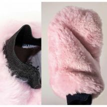 L'azur - Gant de nettoyage pour chevaux en agneau véritable