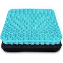 (Vert lait)Coussin de siège en gel épais avec revêtement antidérapant - Respirant - Motif nid d'abeille - Absorbe les points de pression pour