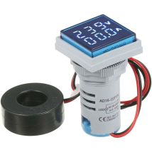 Bleu) Mini carré numérique Volt-ampèremètre Voltampèremètre Ampèremètre Voltmètre Double affichage led Indicateur de tension et de courant Moniteur
