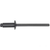 Vasalat - ISO15977 Blindniete Flachrundkopf 3.2x 8 Aluminium mit Stahldorn RAL9005 schwarz