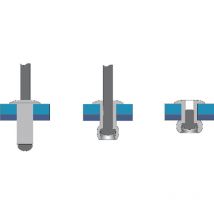 1010004008 Blindniete (ø x l) 4 mm x 8 mm Stahl Aluminium 500 St. - Bralo