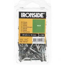 Ironside - Blindnieten 4,0 X 16 Mm Aluminium, Verpackungsinhalt: 100 Stück