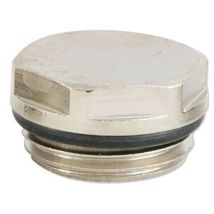 Blindstopfen 1/2'' - Messing Vernickelt - Mit O-ring Selbstdichtend