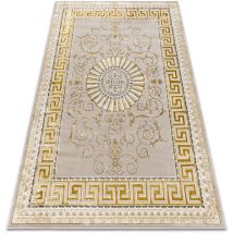 Torana - bliss Z160AZ147 carpet dark beige / gold - Frame, greek, exclusive, structural yellow 200x290 cm