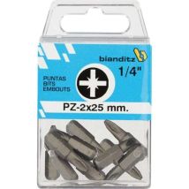 Puntas de Destornillador PZ 1/4" TIN – Calidad Profesional – Alto Rendimiento – Precisión Mejorada – Blister de 10 unidades