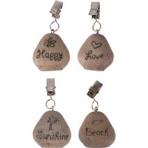 Blister 4 pincettes tiennent des Excellent s en pierre décorés