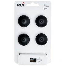 REI - Blister mit 4 runden Möbelknöpfen aus mattschwarzem Zamak Mod.3121 ø30mm