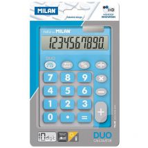 Milan - Blíster calculadora Duo, 10 dígitos, azul, teclas grandes