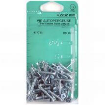 Blister de 100 vis autoperceuses tête fraisée ph 4,2 x 31,7 mm - Zingué - VAFFC4231702CP100