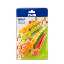 Blíster con tijeras zig-zag con 4 hojas intercambiables 16cm Milan