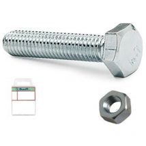 Blister tornillo rosca metal cabeza hexagonal din 933 con tuerca cincado metrica m-10 largo 30mm