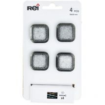REI - Blister mit 4 Möbelknöpfen aus Metall, mit Altsilber-Finish, Mod. 3120, 30 x 30 mm