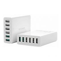 BW-S15 Ladegerät mit Schnellladeanschlüssen Schnellladegerät 60W, 6 Anschlüsse, Weiß - Blitzwolf