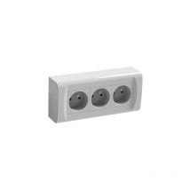 CENTRALE BRICO Bloc 3 prises avec terre saillie, blanc