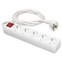 ITC - Bloc 5 prises 2 poles + terre avec interrupteur cable 1m 308303
