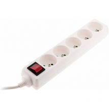 Ensoleille - Bloc de 5 prises 16A 2P+T avec interrupteur Blanc