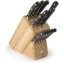 Bloc de Couteaux de Cuisine Ergoforge, Acier Inoxydable, pom-c, Noir, 33x31x13 cm
