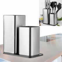 Bloc de couteaux sans couteau bloc de couteaux 2 en 1 porte-couteaux support de rangement porte-couteaux en acier inoxydable blocs de couteaux