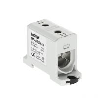 Bloc de jonction alu cuivre gris (phase) 25 à 150mm² 1000V ac/dc - Rail din Morek