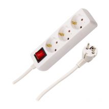Ledkia - Bloc Multiprise 3 Prises Type f Schuko eu 5m Blanc