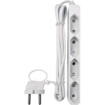 GAO – 257 – Multiprise 4 prises blanche – 3m câble – Sécurité enfants – Electricité et domotique