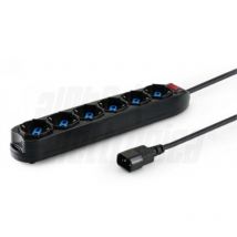 Alpha Elettronica - Bloc multiprises alpha electronic 6 prises p40 avec interrupteur câble 1,5 m noir - 23-054/06