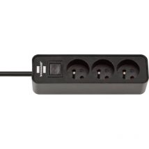 Brennenstuhl - Multiprise Ecolor de courant avec interrupteur - 1,5m H05VV-F 3G1,0 5 prises - Noir