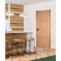 Lynporte - Bloc Porte Bois En Chêne Européen Cassiopeia 730 Gauche 1 Panneau En Huisserie De 92