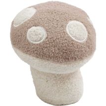 Bloc-porte en tissu Mushroom 22 cm – Polyester – Butoir et butée de porte – Matières, Forme, Mode de fixation, Quantité par pack, Finition métal – SIL