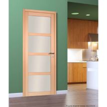 Bloc porte NOVA2 4 Vitrages bois hêtre 830 gauche