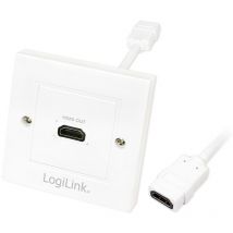 Logilink - Bloc prise murale encastrable - hdmi Hi-speed - blanc - Contact or