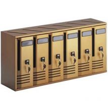 Alubox - Blocchiera serie cubo 6 cassette postali per interni - cm.62x17,5x30h. in alluminio anodizzato bronzo 1 pezzi
