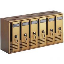 Alubox - blocchiera serie cubo 6 cassette postali per interni - CM.62X17,5X30H. in alluminio anodizzato bronzo