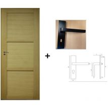 Gd Menuiseries - Blocco Porta Ayous 3 Pannelli H204 x L83 Pannello Costole Spinta Destra + Maniglia