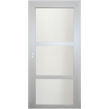Gd Menuiseries - Blocco porta rivestito in grigio chiaro Larghezza 73 Spinta a destra