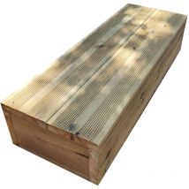 Blockstufen Holz modulierbar-2 Bretter B120cm H17cm