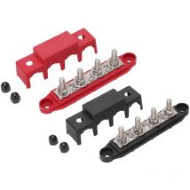 Blocs de Raccordement de Distribution, Paire de Goujons de Borne M8 de Barre de Bus de Bloc de Distribution D'alimentation Rouge Noir pour Voitures,