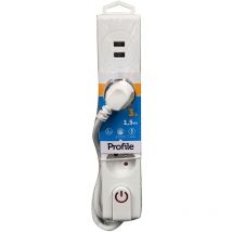 Profile - bloc X3 int 2XUSB inter 1.5M blanc prolight 433030410