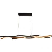 Searchlight - Luminaire suspendu design Lampe suspendue led aluminium noir dimmable aspect bois cct