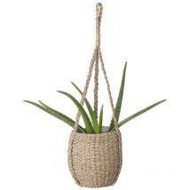 Panier cache pot à suspendre avec corde en herbes de mer